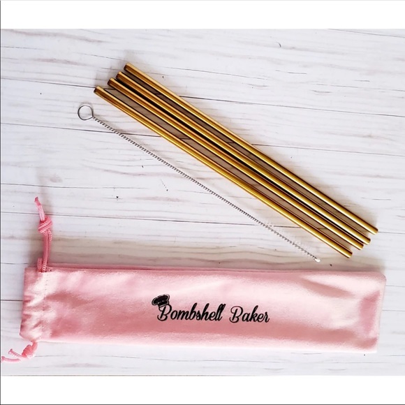 🆕Bombshell Baker Drinking Straws/wbrush - Picture 2 of 3